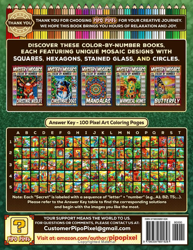 100 Farm Life Masterpieces - Mystery Mosaic Color by Number  - Part: 07